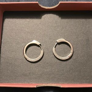 Never Worn Pavoi Silver Hoop Earrings
